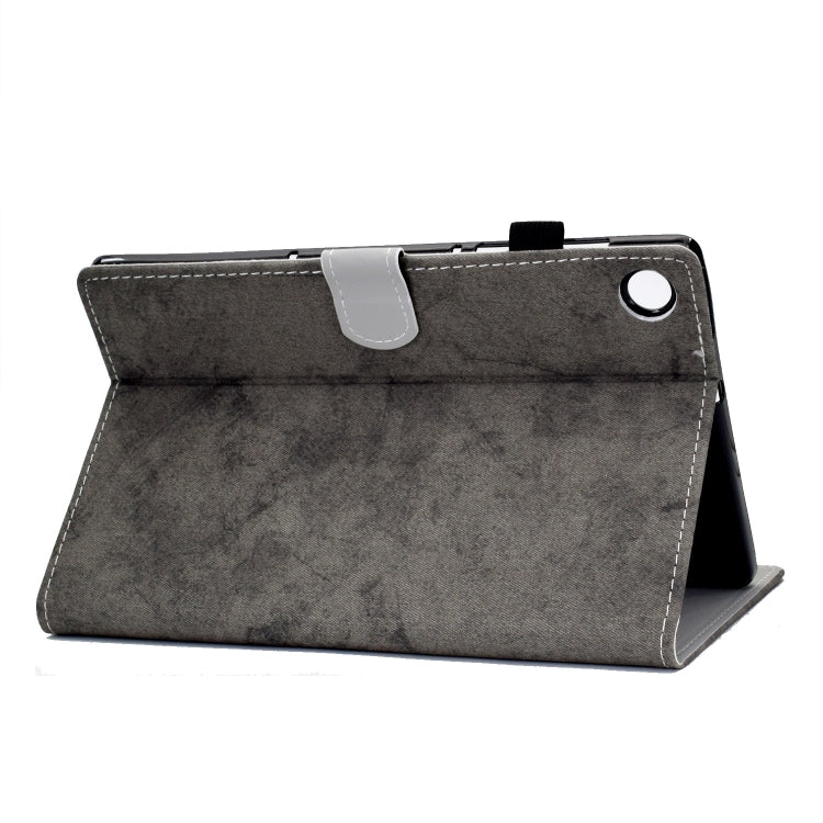 For Samsung Galaxy Tab A11+ / A9+ Marble Style Cloth Texture Smart Leather Tablet Case(Grey) by buy2fix