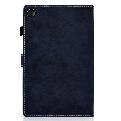 For Samsung Galaxy Tab A11+ / A9+ Marble Style Cloth Texture Smart Leather Tablet Case(Dark Blue) by buy2fix