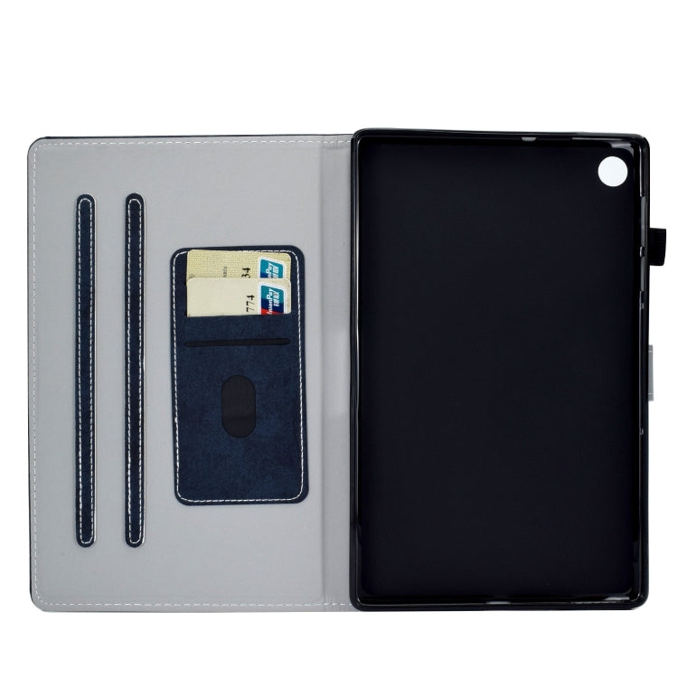 For Samsung Galaxy Tab A11+ / A9+ Marble Style Cloth Texture Smart Leather Tablet Case(Dark Blue) by buy2fix