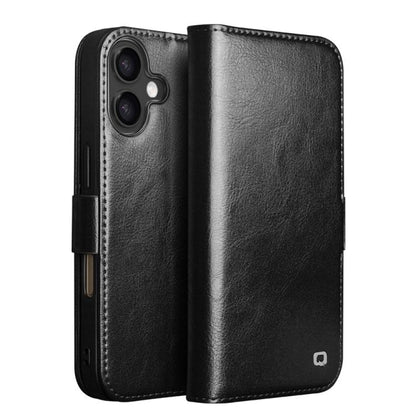 For iPhone 17 QIALINO Classic 103 Buckle Genuine Leather Phone Case(Black) - iPhone 17 Cases by QIALINO | Online Shopping UK | buy2fix