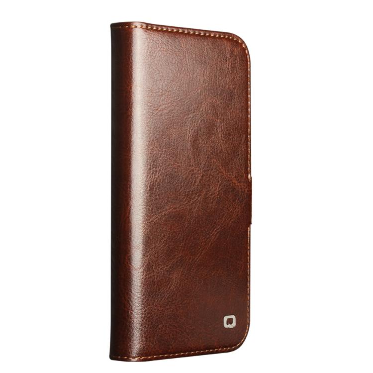 For iPhone 17 QIALINO Classic 103 Buckle Genuine Leather Phone Case(Brown) - iPhone 17 Cases by QIALINO | Online Shopping UK | buy2fix