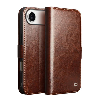 For iPhone 17 Air QIALINO Classic 103 Buckle Genuine Leather Phone Case(Brown) - iPhone 17 Air Cases by QIALINO | Online Shopping UK | buy2fix