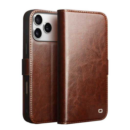 For iPhone 17 Pro QIALINO Classic 103 Buckle Genuine Leather Phone Case(Brown) - iPhone 17 Pro Cases by QIALINO | Online Shopping UK | buy2fix