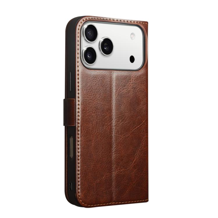 For iPhone 17 Pro Max QIALINO Classic 103 Buckle Genuine Leather Phone Case(Brown) - iPhone 17 Pro Max Cases by QIALINO | Online Shopping UK | buy2fix