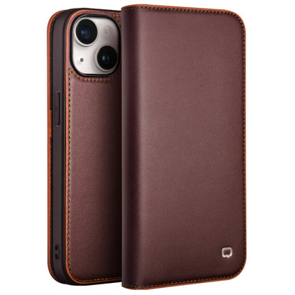 For iPhone 15 Plus QIALINO Classic Gen2 Genuine Leather Phone Case(Brown) - iPhone 15 Plus Cases by QIALINO | Online Shopping UK | buy2fix