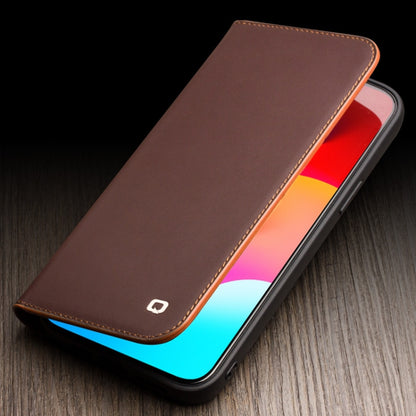 For iPhone 15 QIALINO Classic Gen2 Genuine Leather Phone Case(Brown) - iPhone 15 Cases by QIALINO | Online Shopping UK | buy2fix