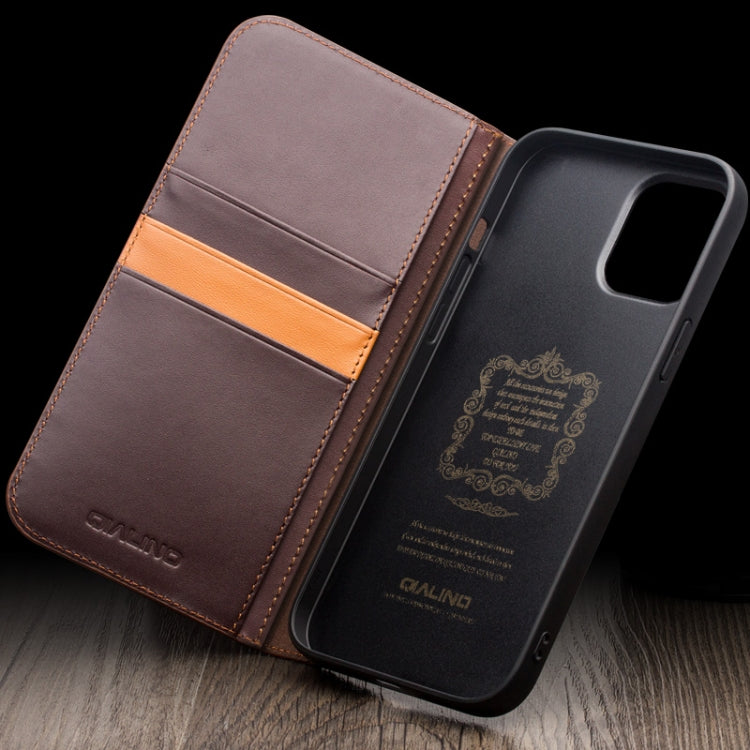 For iPhone 15 QIALINO Classic Gen2 Genuine Leather Phone Case(Black) - iPhone 15 Cases by QIALINO | Online Shopping UK | buy2fix