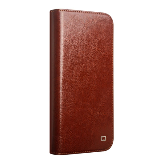 For iPhone 16 Pro QIALINO Classic Genuine Leather Phone Case(Brown) by QIALINO