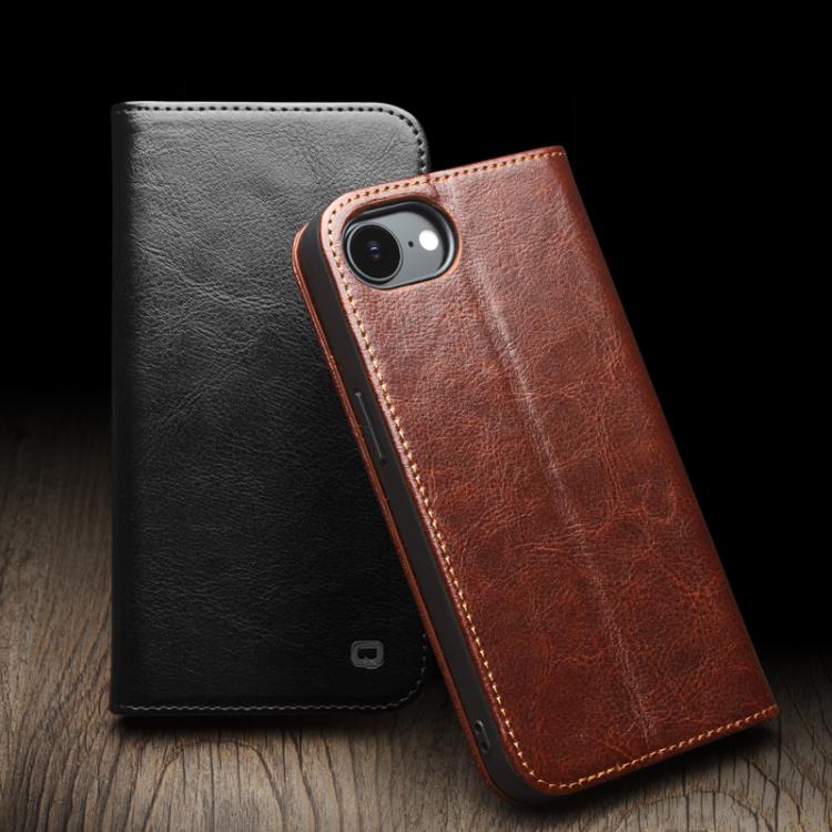For iPhone 16e QIALINO Classic Genuine Leather Phone Case(Brown) - iPhone 16e Cases by QIALINO | Online Shopping UK | buy2fix