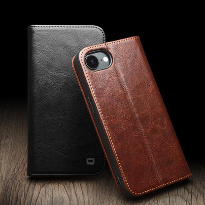 For iPhone 16e QIALINO Classic Genuine Leather Phone Case(Brown) - iPhone 16e Cases by QIALINO | Online Shopping UK | buy2fix