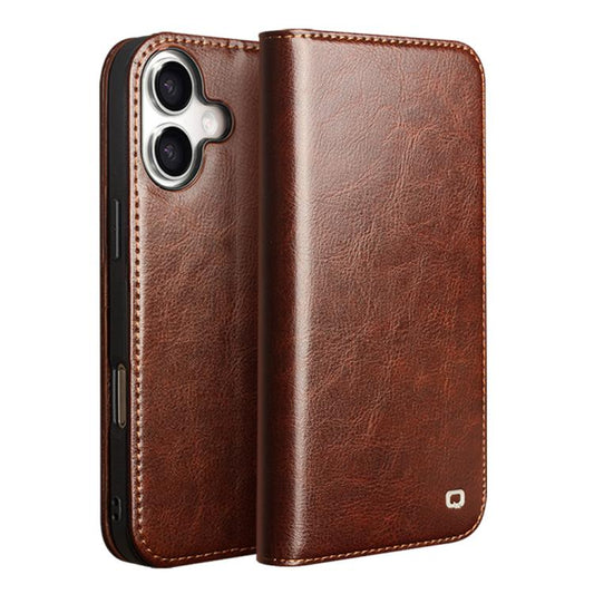 For iPhone 17 QIALINO Classic Genuine Leather Phone Case(Brown) - iPhone 17 Cases by QIALINO | Online Shopping UK | buy2fix