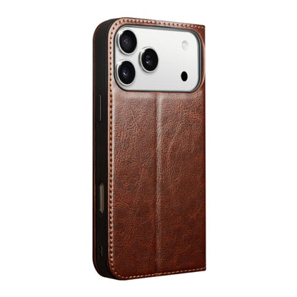For iPhone 17 Pro QIALINO Classic Genuine Leather Phone Case(Brown) - iPhone 17 Pro Cases by QIALINO | Online Shopping UK | buy2fix
