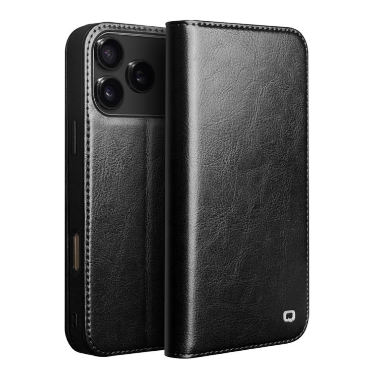 For iPhone 17 Pro Max QIALINO Classic Genuine Leather Phone Case(Black) - iPhone 17 Pro Max Cases by QIALINO | Online Shopping UK | buy2fix