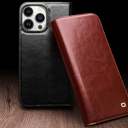 For iPhone 16 Plus QIALINO Classic Genuine Leather Phone Case(Brown) - iPhone 16 Plus Cases by QIALINO | Online Shopping UK | buy2fix