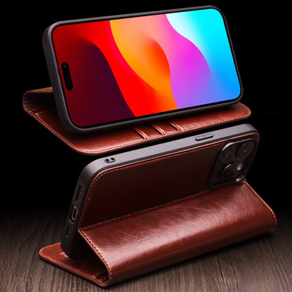 For iPhone 16e QIALINO Classic Genuine Leather Phone Case(Brown) - iPhone 16e Cases by QIALINO | Online Shopping UK | buy2fix