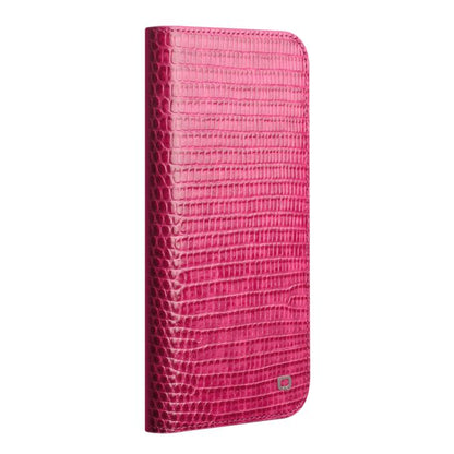 For iPhone 17 QIALINO Little Crocodile Texture Genuine Leather Phone Case(Rose Red) - iPhone 17 Cases by QIALINO | Online Shopping UK | buy2fix