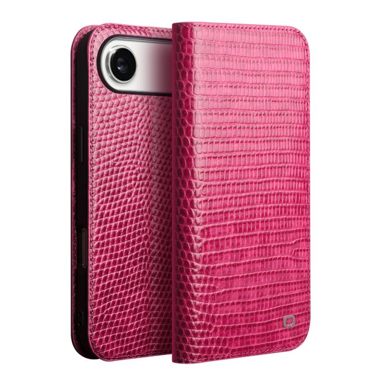 For iPhone Air QIALINO Little Crocodile Texture Genuine Leather Phone Case(Rose Red) - iPhone Air Cases by QIALINO | Online Shopping UK | buy2fix