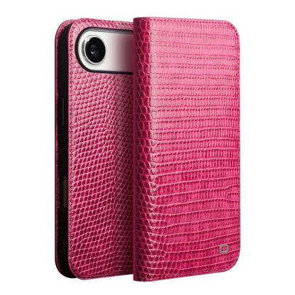 For iPhone Air QIALINO Little Crocodile Texture Genuine Leather Phone Case(Rose Red) - iPhone Air Cases by QIALINO | Online Shopping UK | buy2fix