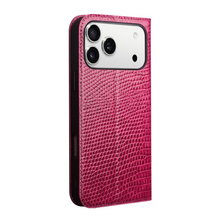 For iPhone 17 Pro Max QIALINO Little Crocodile Texture Genuine Leather Phone Case(Rose Red) - iPhone 17 Pro Max Cases by QIALINO | Online Shopping UK | buy2fix