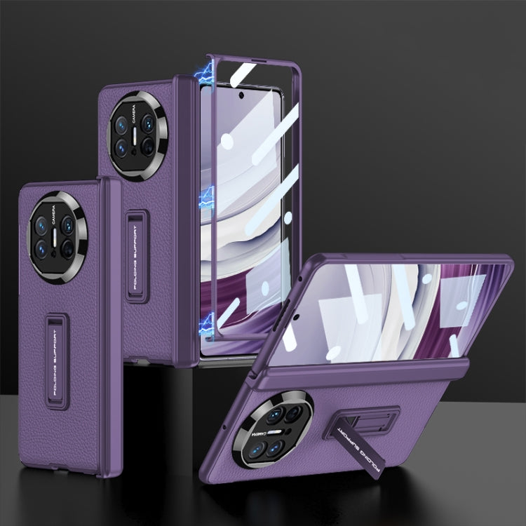 For Huawei Mate X5 GKK Magnetic Hinge Flip Leather Phone Case with Holder(Purple) by GKK