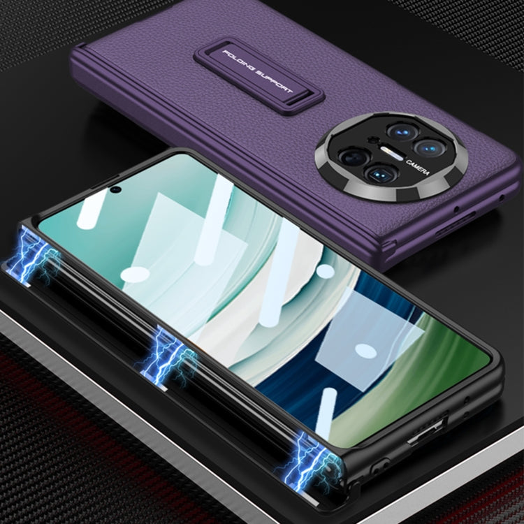 For Huawei Mate X5 GKK Magnetic Hinge Flip Leather Phone Case with Holder(Black) by GKK