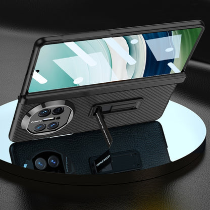 For Huawei Mate X5 GKK Magnetic Hinge Flip Leather Phone Case with Holder(Carbon Fiber) by GKK