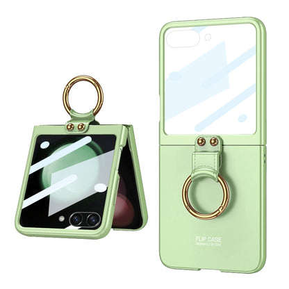 For Samsung Galaxy Z Flip5 GKK Integrated Ultra-thin PC Ring Holder Phone Case(Green) - Galaxy Z Flip5 Cases by GKK | Online Shopping UK | buy2fix