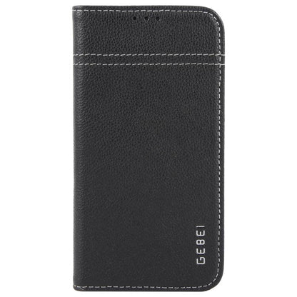 For iPhone 16e GEBEI Top-grain Horizontal Flip Leather Phone Case(Black) - iPhone 16e Cases by GEBEI | Online Shopping UK | buy2fix