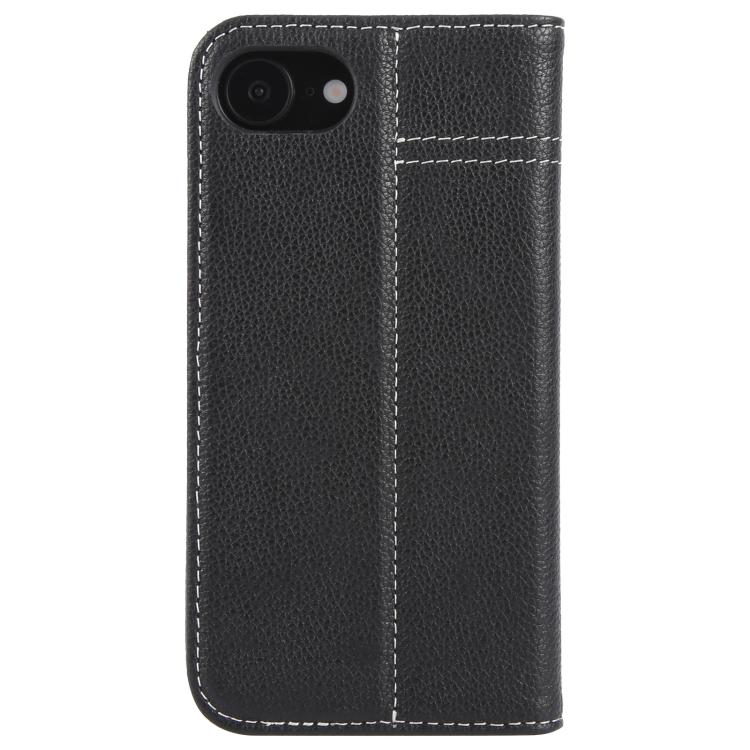 For iPhone 16e GEBEI Top-grain Horizontal Flip Leather Phone Case(Black) - iPhone 16e Cases by GEBEI | Online Shopping UK | buy2fix