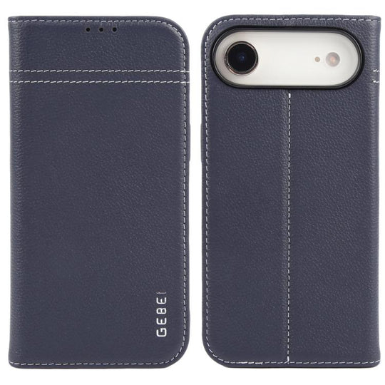 For iPhone Air GEBEI Top-grain Horizontal Flip Leather Phone Case(Blue)