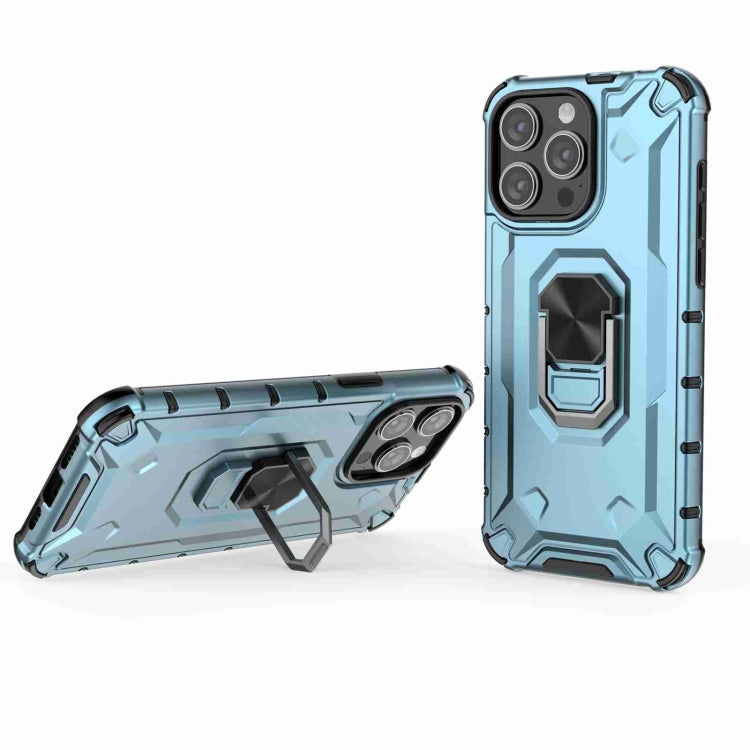 For iPhone 15 Pro Max Ice Armor Series Ring Holder Phone Case(Blue) by buy2fix