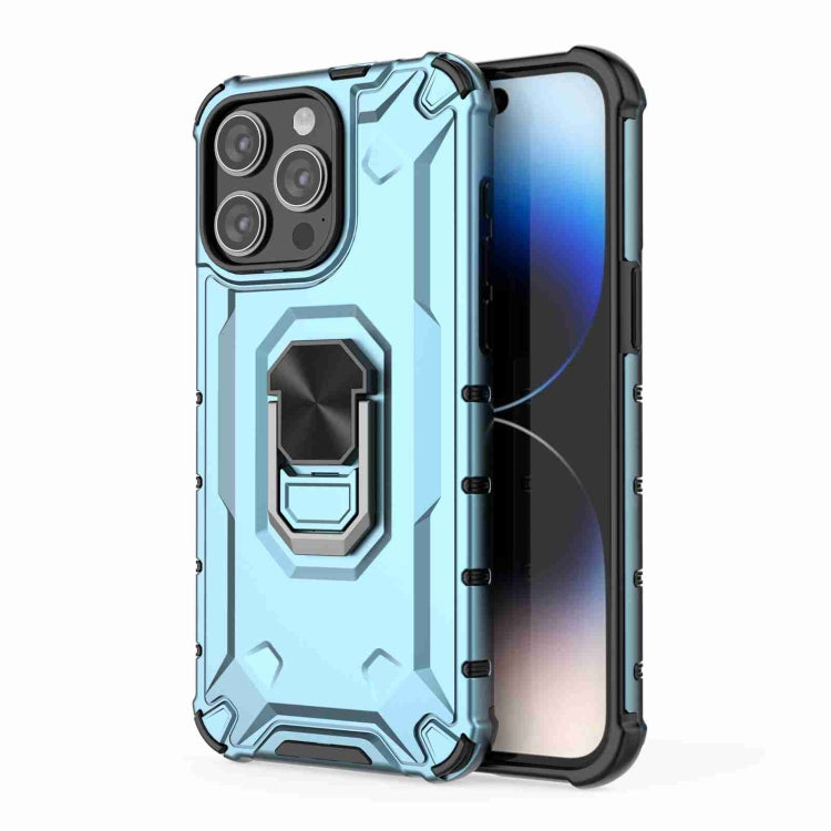 For iPhone 15 Pro Max Ice Armor Series Ring Holder Phone Case(Blue) by buy2fix
