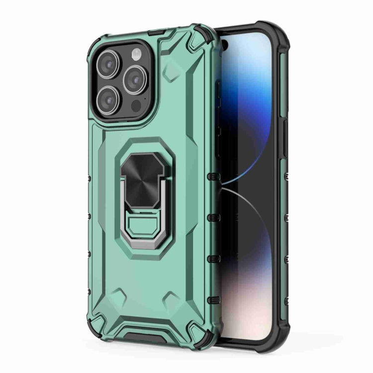 For iPhone 15 Pro Ice Armor Series Ring Holder Phone Case(Green) by buy2fix