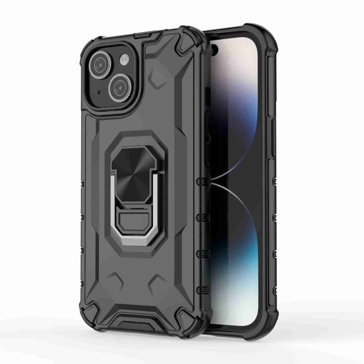 For iPhone 15 Plus Ice Armor Series Ring Holder Phone Case(Black) by buy2fix
