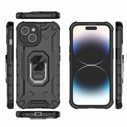 For iPhone 15 Plus Ice Armor Series Ring Holder Phone Case(Black) by buy2fix