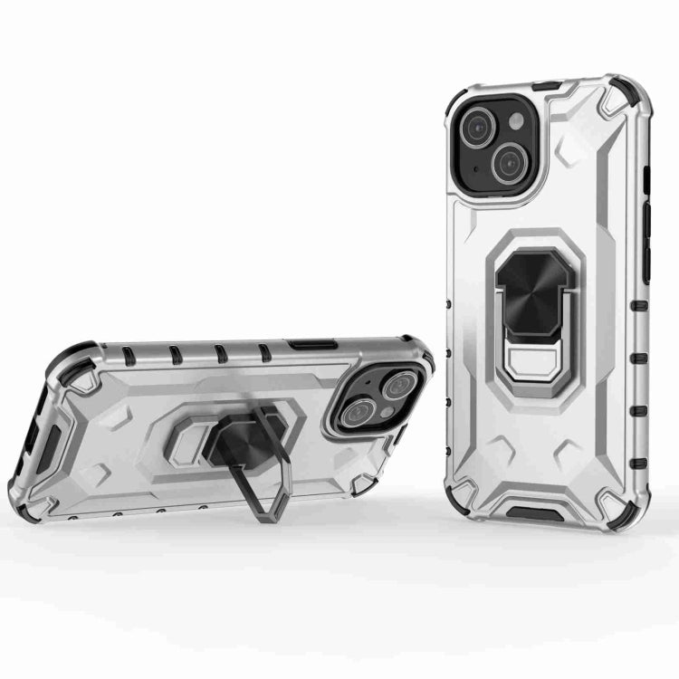For iPhone 15 Ice Armor Series Ring Holder Phone Case(Silver) by buy2fix