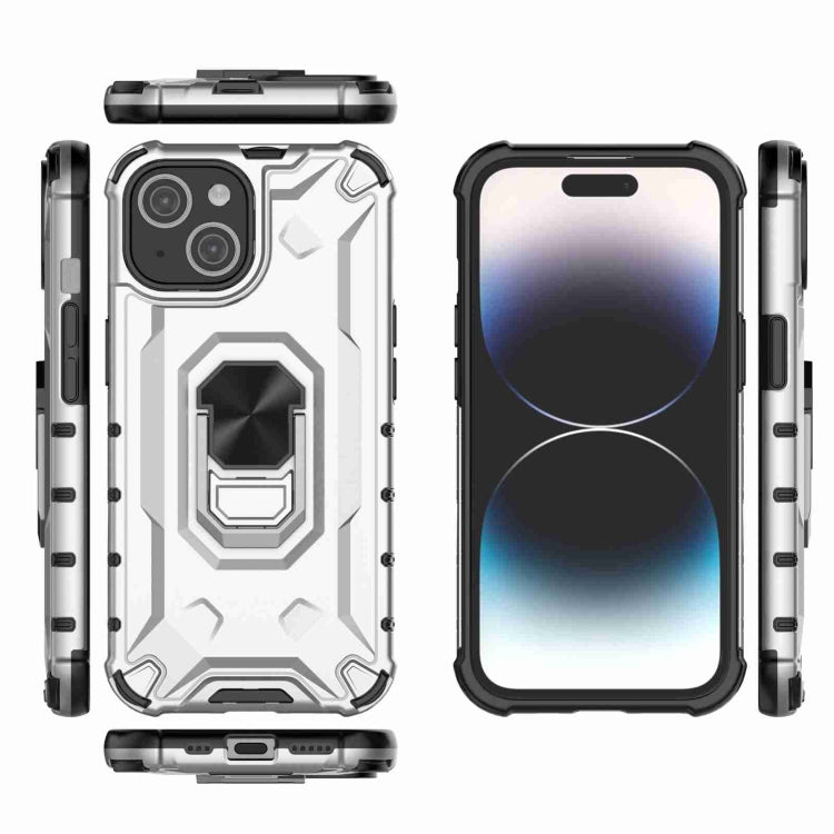 For iPhone 15 Ice Armor Series Ring Holder Phone Case(Silver) by buy2fix