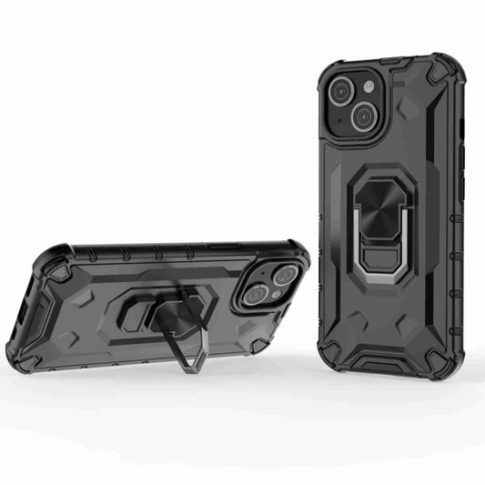 For iPhone 14 Plus Ice Armor Series Ring Holder Phone Case(Black) by buy2fix