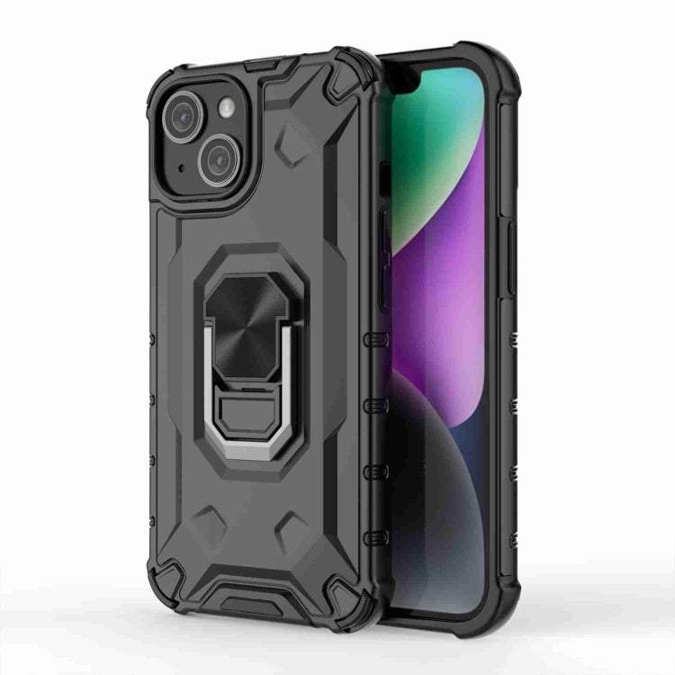 For iPhone 14 Plus Ice Armor Series Ring Holder Phone Case(Black) by buy2fix