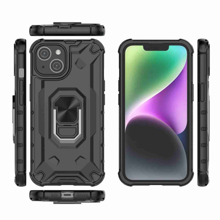 For iPhone 14 Plus Ice Armor Series Ring Holder Phone Case(Black) by buy2fix