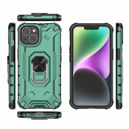 For iPhone 14 Ice Armor Series Ring Holder Phone Case(Green) by buy2fix