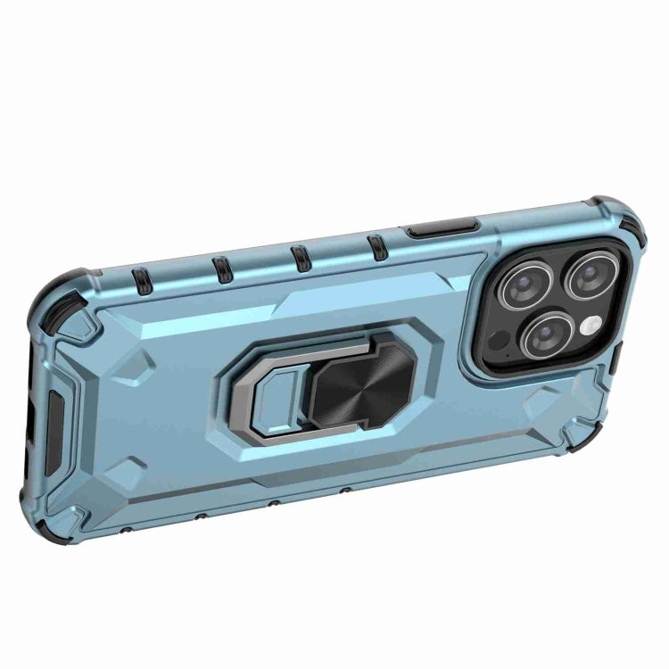For iPhone 15 Pro Max Ice Armor Series Ring Holder Phone Case(Blue) by buy2fix