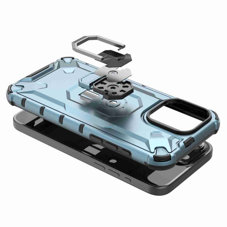 For iPhone 15 Plus Ice Armor Series Ring Holder Phone Case(Black) by buy2fix