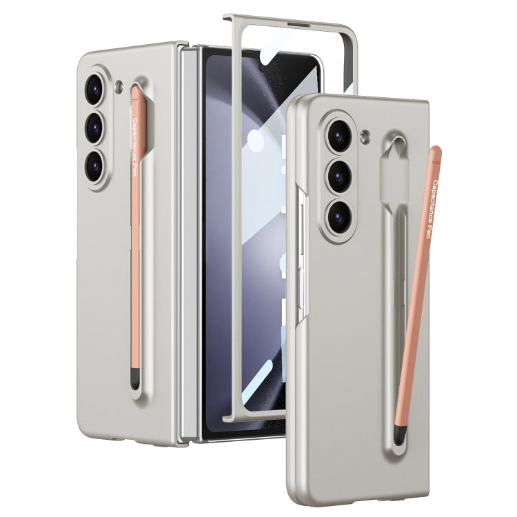 For Samsung Galaxy Z Fold5 5G GKK Integrated Ultra-thin PC Phone Case with Pen Slots, No Include Pen(Silver) - Galaxy Z Fold5 Cases by GKK | Online Shopping UK | buy2fix