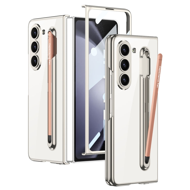 For Samsung Galaxy Z Fold5 5G GKK Integrated PC Phone Case with Pen Slot, No Include Pen(Silver) by GKK