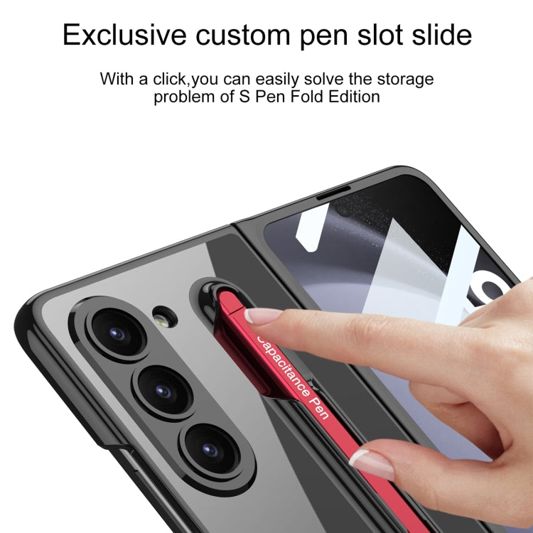 For Samsung Galaxy Z Fold5 5G GKK Integrated PC Phone Case with Pen Slot, No Include Pen(Silver) by GKK