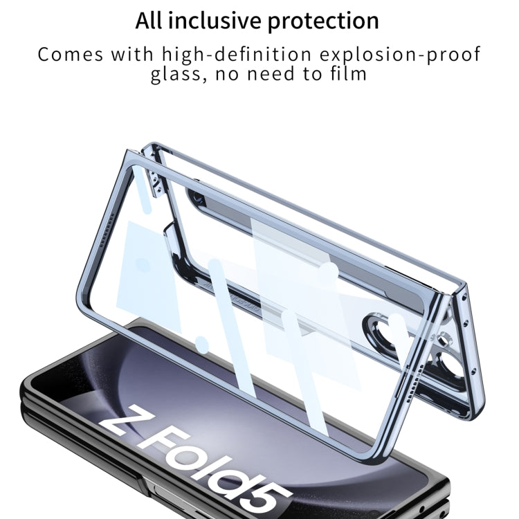 For Samsung Galaxy Z Fold5 5G GKK Integrated PC Phone Case with Pen Slot, No Include Pen(Silver) by GKK