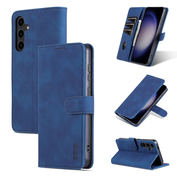 For Samsung Galaxy S24+ 5G AZNS Skin Feel Calf Texture Flip Leather Phone Case(Blue) by AZNS