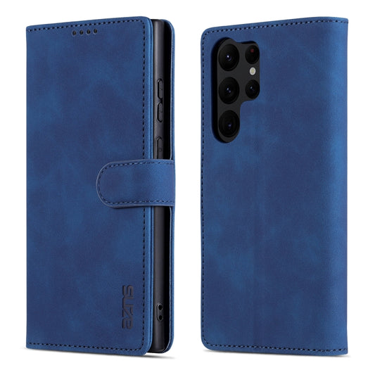 For Samsung Galaxy S24 Ultra 5G AZNS Skin Feel Calf Texture Flip Leather Phone Case(Blue) by AZNS