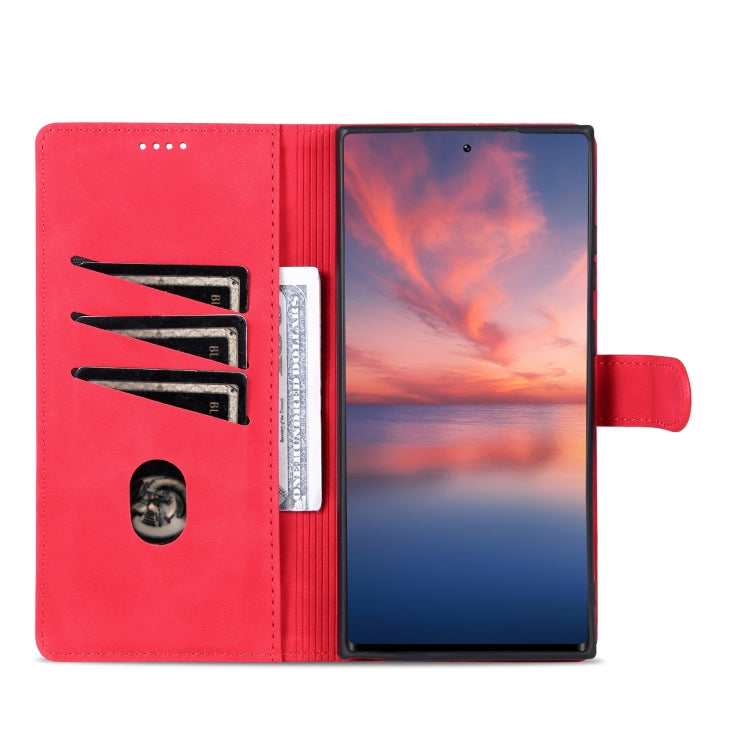 For Samsung Galaxy S24 Ultra 5G AZNS Skin Feel Calf Texture Flip Leather Phone Case(Red) - Galaxy S24 Ultra 5G Cases by AZNS | Online Shopping UK | buy2fix